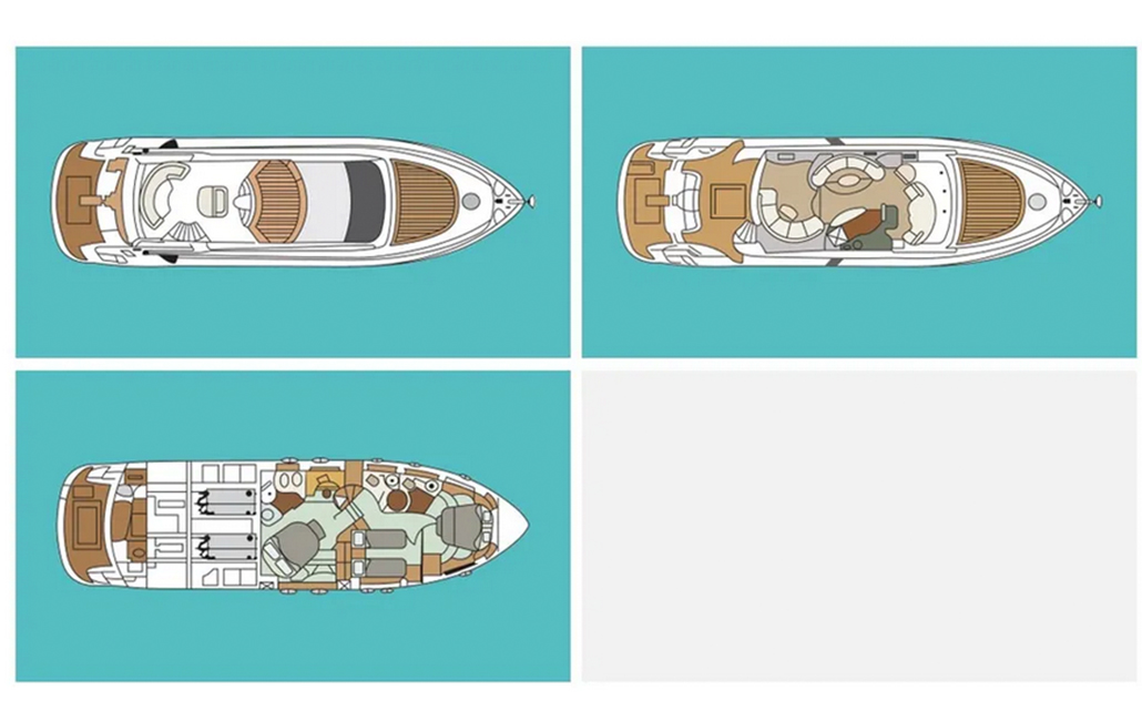 AICON 56 Day cruiser a noleggio in Sud Sardegna Layout